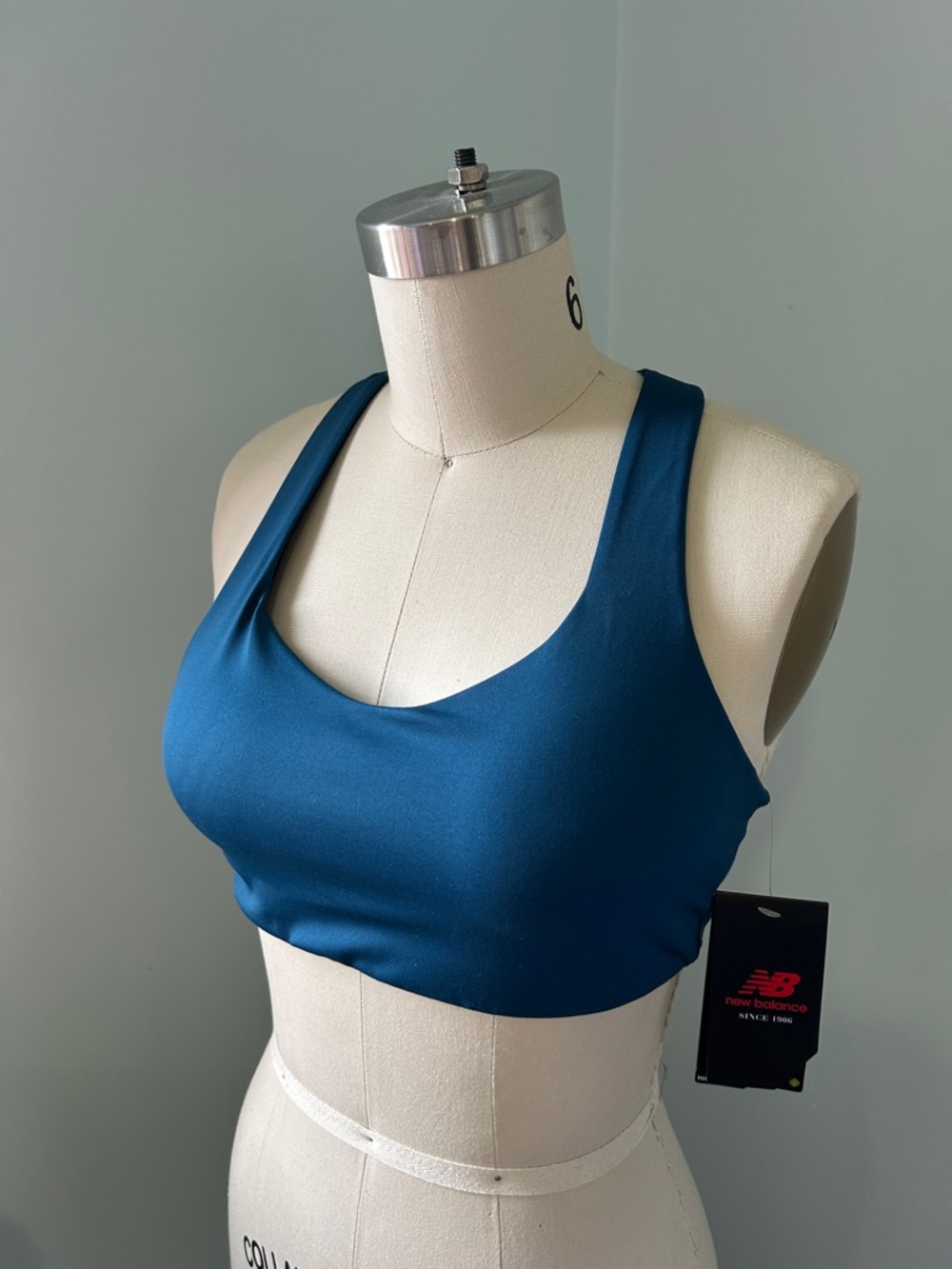 NWT New Balance Teal Blue Racerback Sports Bra size S